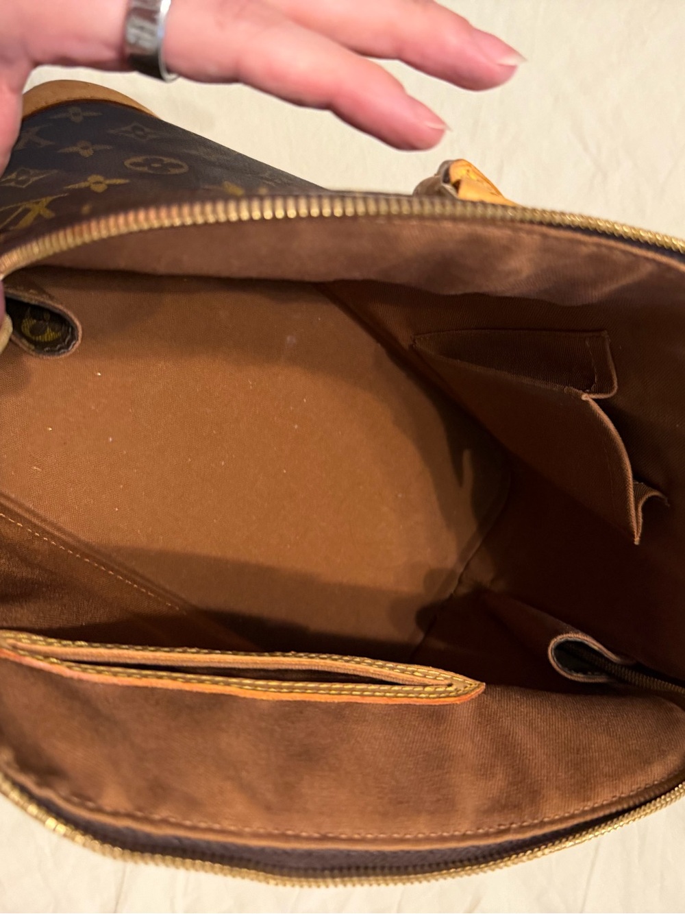 Louis Vuitton Monogram Alma Satchel - Brown & Tan Leather - Picture 2 of 5